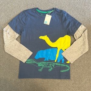 Mini Boden Mock Layered Safari Long Sleeve Top - NWT